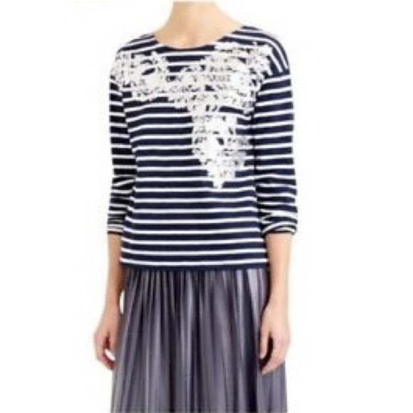 Crew Nautical Foil Flower Tee, S. - Picture 2 of 8